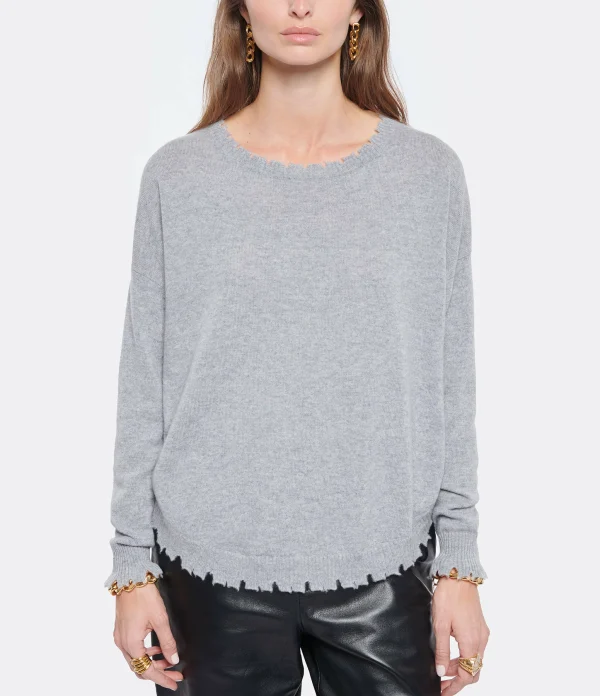 KUJTEN Pull Melah Col Rond Cachemire Gris Chiné, Exclusivité Lulli 3