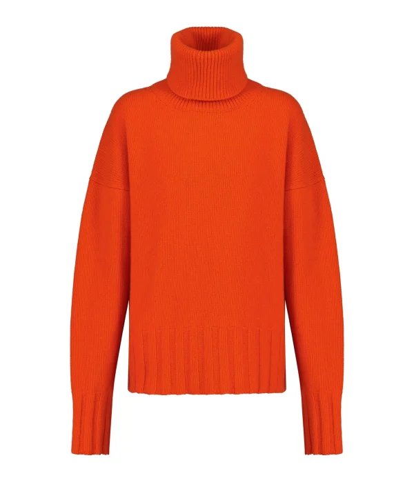 MADE IN TOMBOY Pull Ely Col Roulé Laine Orange 1