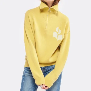 ISABEL MARANT ÉTOILE Pull Azra Coton Jaune Pâle 12