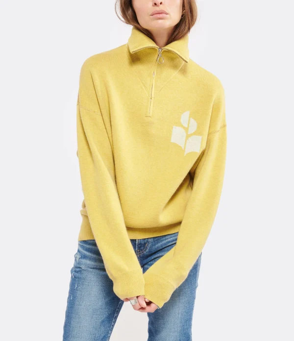 ISABEL MARANT ÉTOILE Pull Azra Coton Jaune Pâle 4