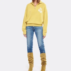 ISABEL MARANT ÉTOILE Pull Azra Coton Jaune Pâle 14