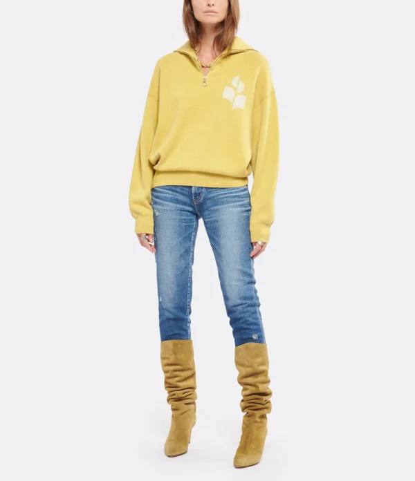 ISABEL MARANT ÉTOILE Pull Azra Coton Jaune Pâle 5