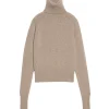 AMI PARIS Pull Col Roulé Laine Beige 14