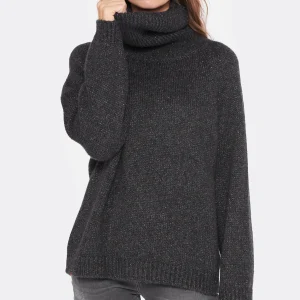 MAEVY MOUVEMENT LIBRE Pull Style Col Roulé Laine Noir 11