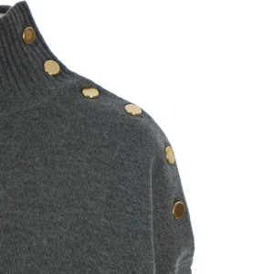 KUJTEN Pull Pinko Col Roulé Cachemire Gris Flanelle 10